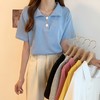 【百搭优雅POLO领短袖】2024年新款秋冬韩版宽松显瘦百搭学生短袖t恤女纯色POLO领上衣潮,纯色POLO领设计，百搭又显瘦，简单而不失风格。ry 商品缩略图2