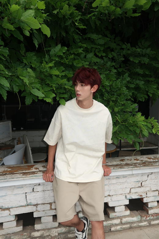 W422812231做旧纹理短袖T恤 商品图4