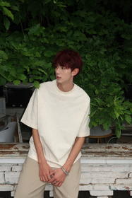 W422812231做旧纹理短袖T恤