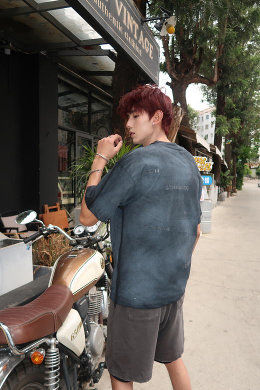 W420912066复古嘴唇印花短袖T恤 商品图8