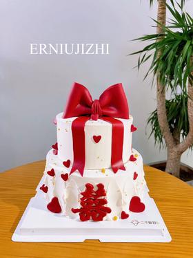 订婚蛋糕-囍