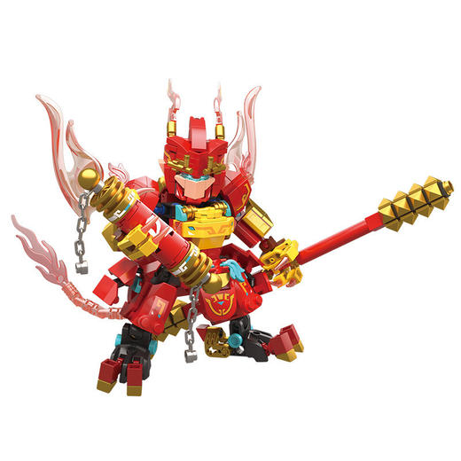 中国积木三国英雄机甲悟空关羽吕布夜光人仔儿童拼装玩具男孩礼物 商品图4