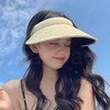 「3款配色！草编空顶拉菲草帽」沙滩户外帽子女夏季时尚旅游防晒防紫外线遮阳帽配饰 商品缩略图3