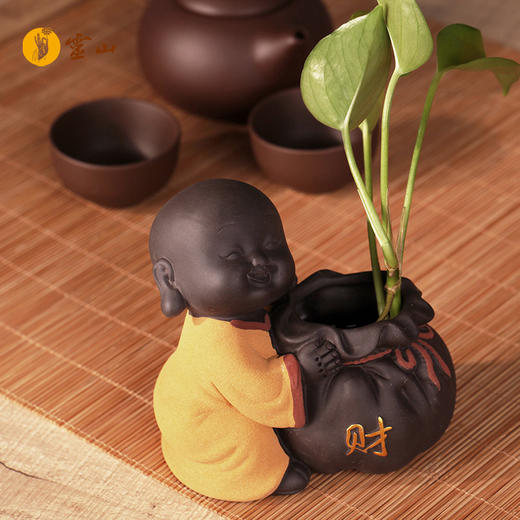 福禄寿喜财紫砂陶摆件 商品图4