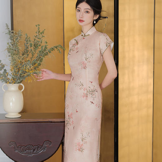 优雅气质天丝，复古中国风时尚旗袍HYM-23568 商品图0