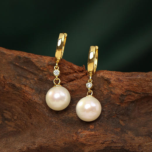 Manreya玛芮雅「恒星」几何拼接4A级爱迪生珍珠耳环女经典文艺款 商品图3