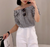 L2【格子衬衫】臣禾露肩上衣9212052276 商品缩略图1