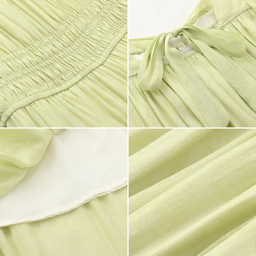 女装方领提花面料收腰款短袖连衣裙-24601Q4221392 商品图2