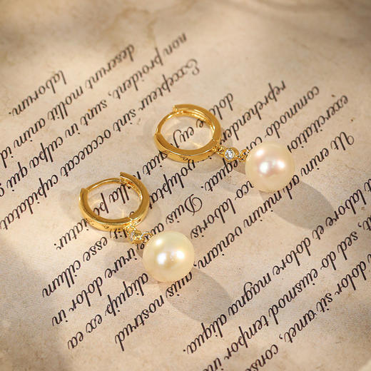 Manreya玛芮雅「恒星」几何拼接4A级爱迪生珍珠耳环女经典文艺款 商品图5