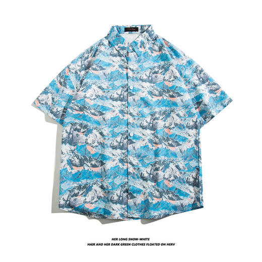 【夏威夷冰丝寸衫】男士潮牌短袖衬衫 夏季沙滩花衬衣情侣装 宽松外套上衣 商品图14