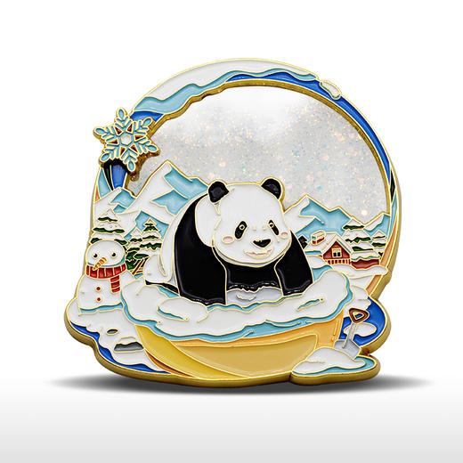 熊猫玩雪冰箱贴（夜光流沙款） 商品图4
