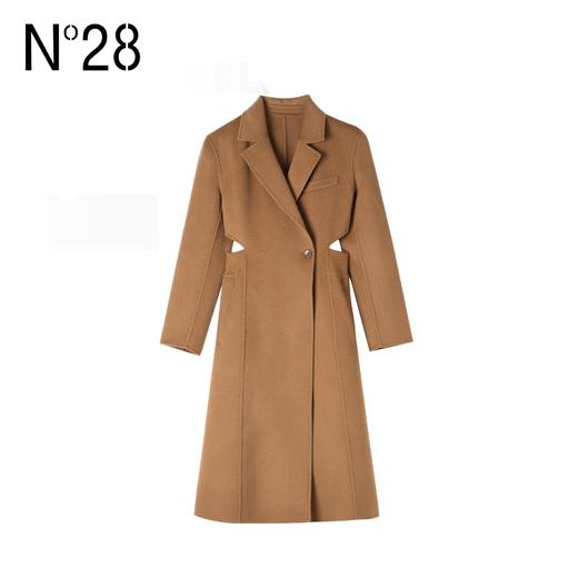 N°28 女装毛呢大衣中长款腰部镂空小众设计显瘦外套8251D332  商品图4