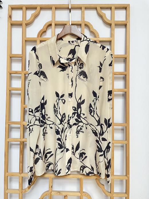 丁摩 新款真丝衬衫时尚长袖衬衫印花修身桑蚕丝衬衫20-149HS-DS399 商品图10