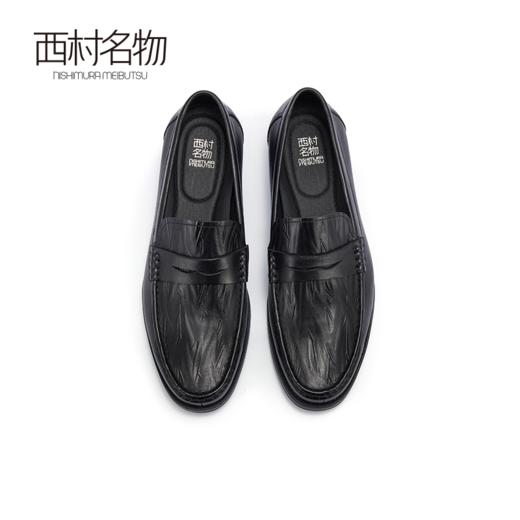 西村名物2024夏季新款真皮英伦风伴郎新郎亮面软底休闲男士皮鞋X14AW10771 商品图2