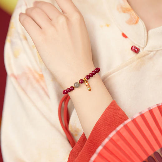 好运连珠 万事胜意 紫金砂手串朱砂手链 6mm 商品图4