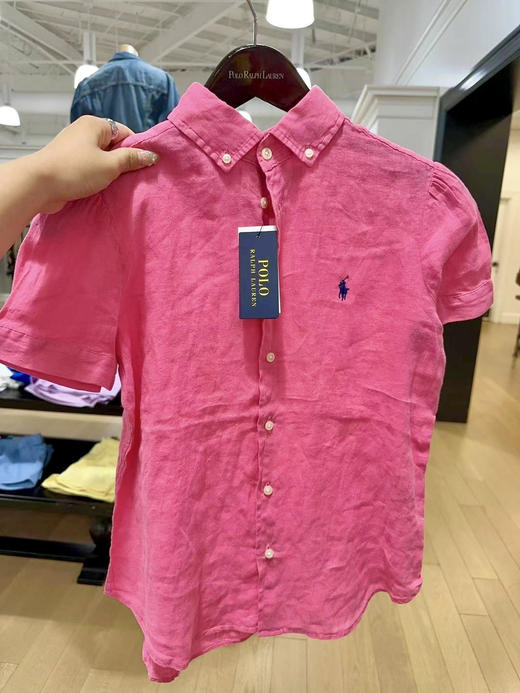 亚麻款💰699/件‼️⚠️拉夫劳伦新款女士夏季亚麻短袖衬衣，泡泡泡袖设计，很透气飘逸🤍😍通勤约会聚会都适合💥尺码XS起～ 商品图7