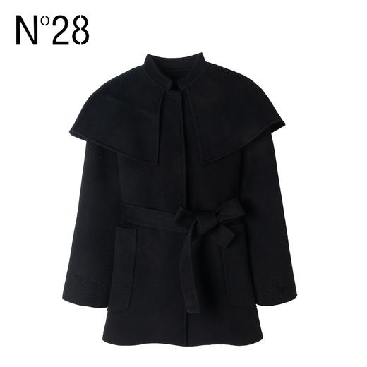 【破价】女装腰带款舒适毛呢大衣斗篷设计短款外套8252D023 商品图4