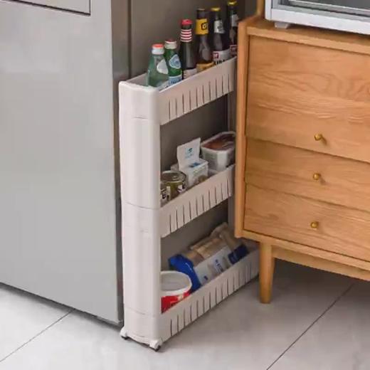 【多功能夹缝收纳架】缝隙极窄置物架门后夹缝收纳柜冰箱厨房超窄边缝卫生间储物小推车 商品图7