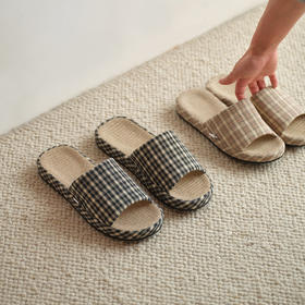 木墨|亚麻开口拖鞋