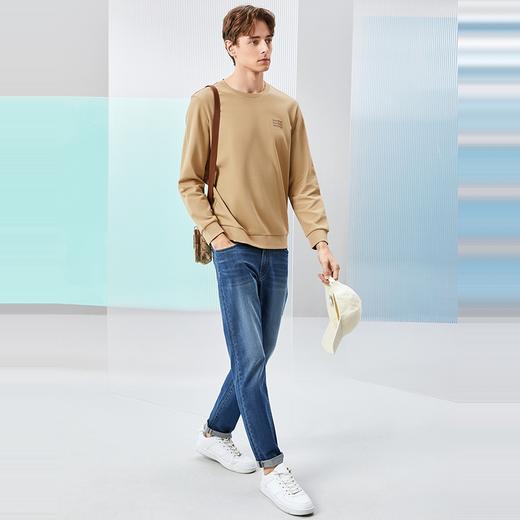 【5A抗菌2A防螨】柒牌男士圆领卫衣春秋款中青年时尚休闲长袖上衣	126W70170 商品图3