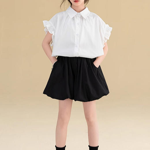 裁缝学苑TQ93 儿童连肩无袖衬衫纸样短袖衬衣童装衣服打版裁剪板 商品图1