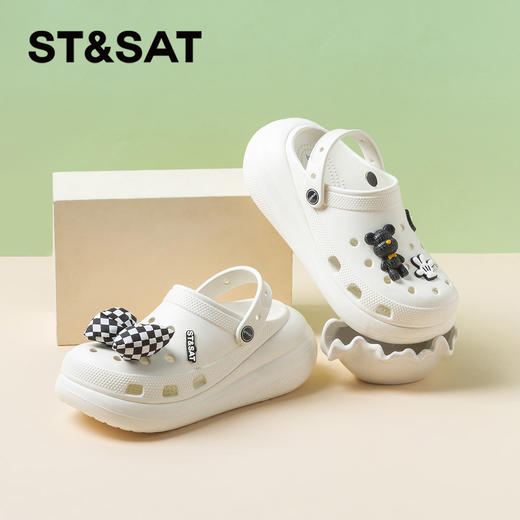 星期六休闲户外厚底增高洞洞鞋SSC21100ZK 商品图1