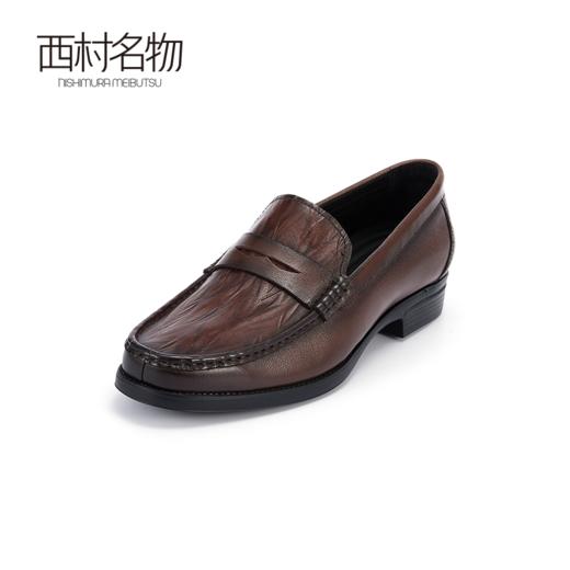 西村名物2024夏季新款真皮英伦风伴郎新郎亮面软底休闲男士皮鞋X14AW10771 商品图1