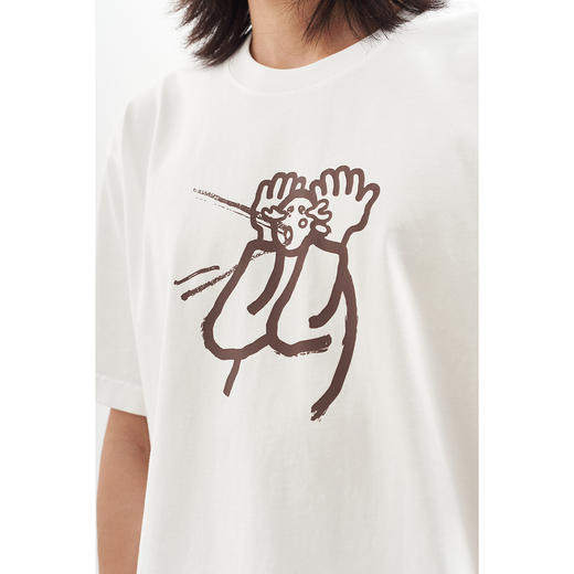 吃茶去chichaqu2024新款全棉圆领短袖T恤男女宽松 印花情绪调节 商品图1