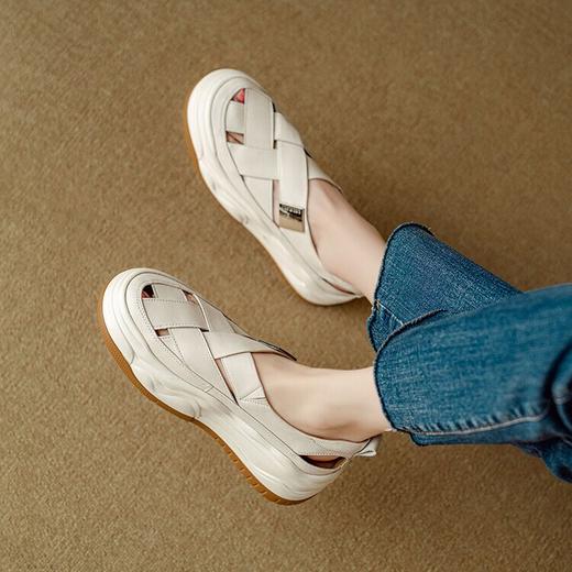 【预售5天】包头镂空凉鞋女夏季新款小个子厚底增高时尚百搭休闲透气女鞋MLD&A120 商品图3