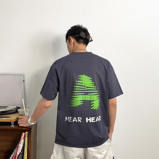 徐太浪视觉颗粒感印花高端短袖T恤男夏季美式重磅宽松半袖体恤潮 商品图3