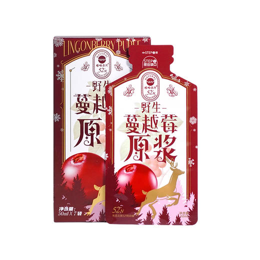 塔哈尔河野生蔓越莓鲜榨原浆果汁整果鲜榨50ml*7袋饮品 商品图4