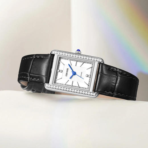 依波表EBOHR 大师系列经典优雅气质方表石英表女士腕表5171 商品图1