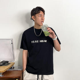 徐太浪视觉颗粒感印花高端短袖T恤男夏季美式重磅宽松半袖体恤潮