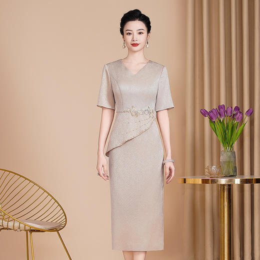 新款高档醋酸旗袍，中式婚礼妈妈装礼服WXG88638 商品图1