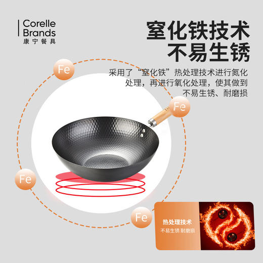 康宁 EKCO极之铁炒锅+SN晶尊系列餐具豪华4件套 EK-JZT01AMD4BZX/KZ 商品图5