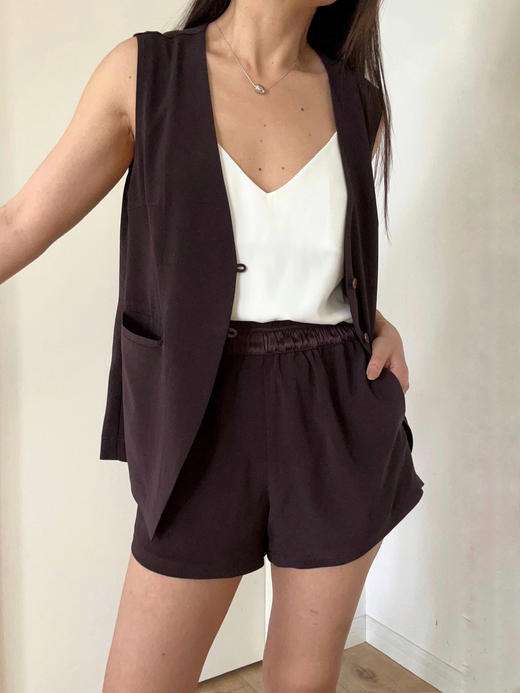 Semplicita | K03 三醋酸松紧腰短裤 [ 酱紫 ] 商品图1