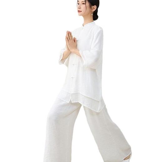 中式复古盘扣改良唐装禅茶服太极服瑜伽服A60 商品图4