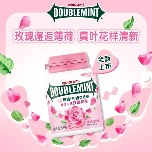T绿箭40粒玫瑰薄荷味瓶装口香糖 商品图1