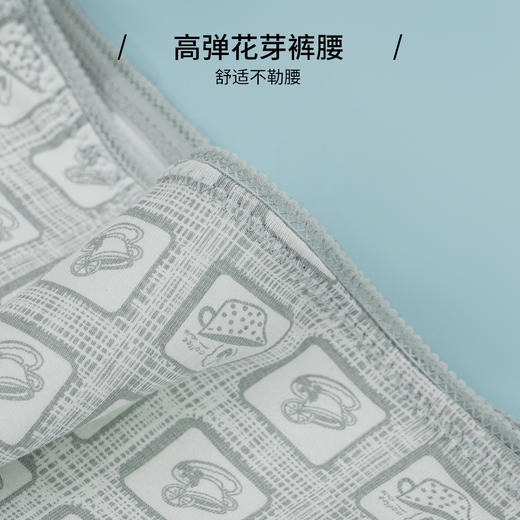 雅黛丽女士中腰平角裤趣味格子印花棉质舒适透气内裤5条组合装DYK03059(5条装) 商品图6