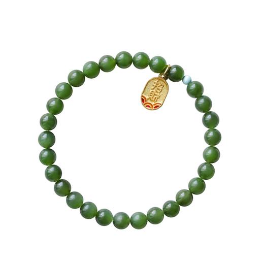 苹果绿碧玉女士手串（6mm）颗颗精选 青翠淡雅 商品图6