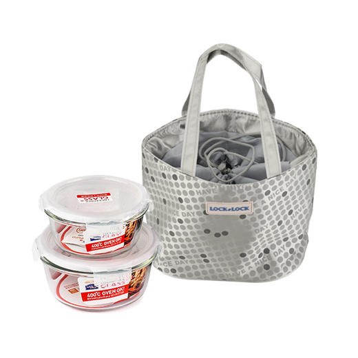 乐扣乐扣  便当袋套装(2个圆碗+餐具)LLG901FU 商品图0