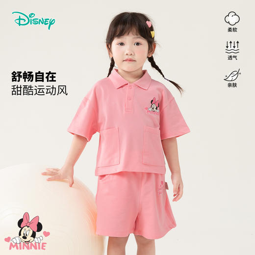 迪士尼夏季女童米妮新款短袖套装ZD2DT003 商品图1