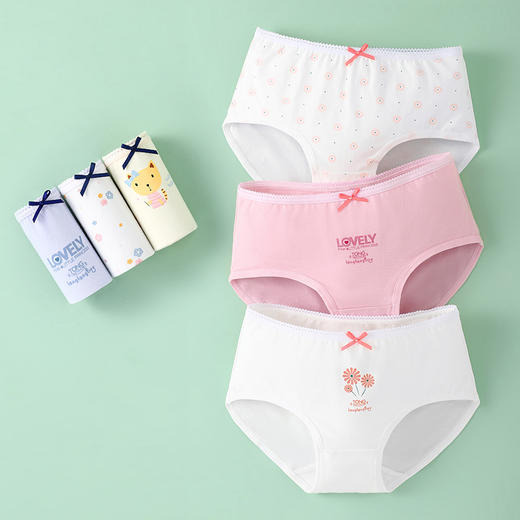 童童树5A抑菌裆部小清新裤卡通印花透气防夹臀版型女宝宝三角内裤 商品图3