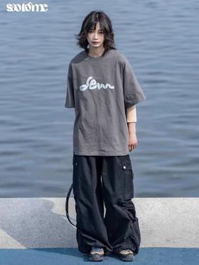 早乙女惠子saotome/STMDX240302/渐变logo短袖T恤