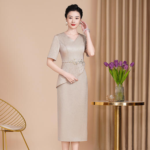 新款高档醋酸旗袍，中式婚礼妈妈装礼服WXG88638 商品图0