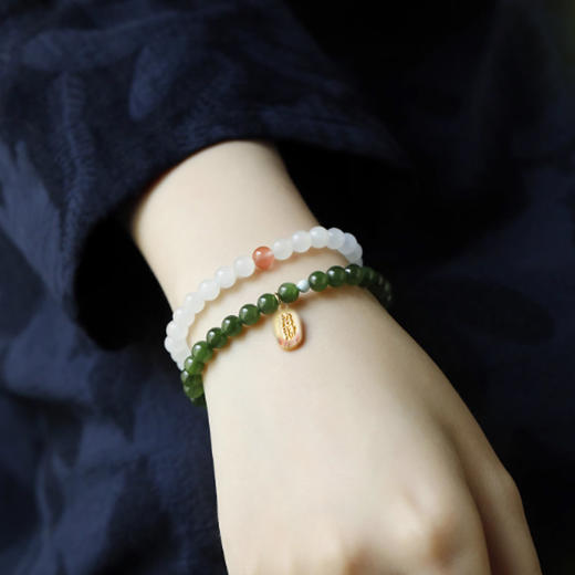 苹果绿碧玉女士手串（6mm）颗颗精选 青翠淡雅 商品图4