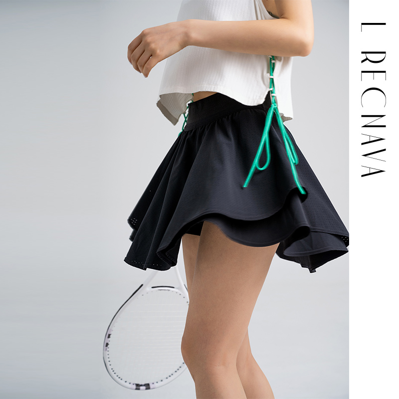 【冰感气孔面料】显高显腿长 防走光网球裙 松紧腰 抽绳 带内衬半身裙