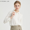 VIVIAN LIU薇薇安刘TR2413001春女装新款真丝开叉下摆长袖衬衫 商品缩略图0