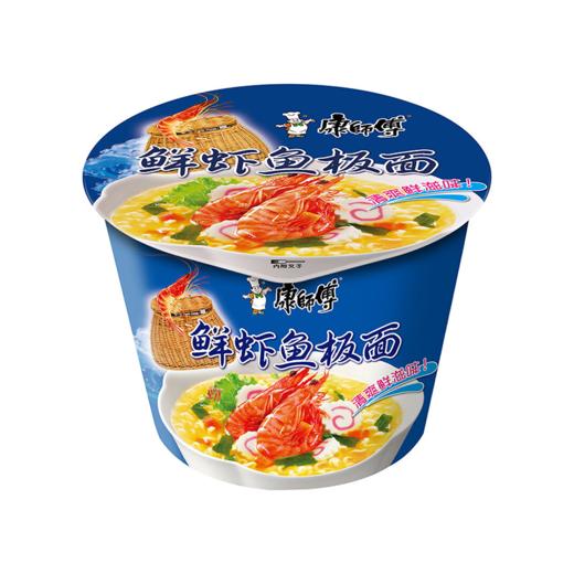 康师傅136g大食桶鲜虾鱼板面方便面 商品图0