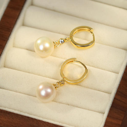 Manreya玛芮雅「恒星」几何拼接4A级爱迪生珍珠耳环女经典文艺款 商品图1